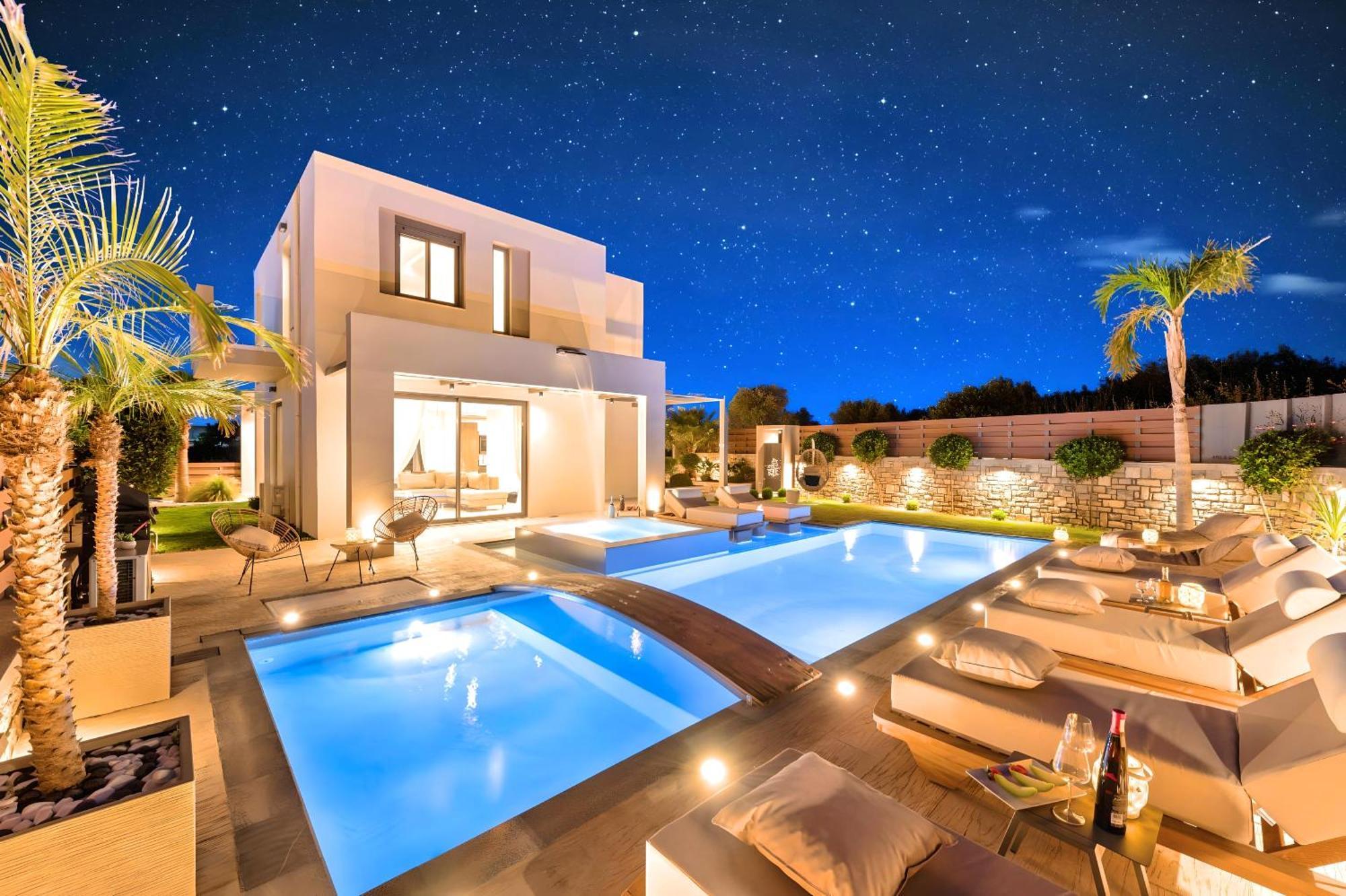 Minoas Villas Heated Pool Kournas Bagian luar foto