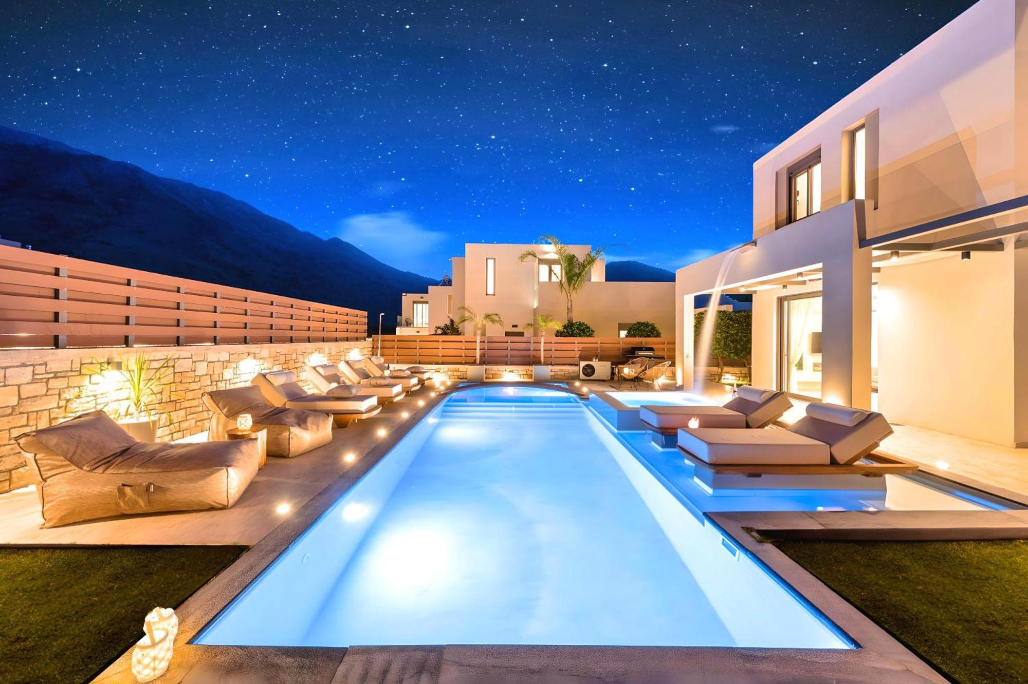 Minoas Villas Heated Pool Kournas Bagian luar foto