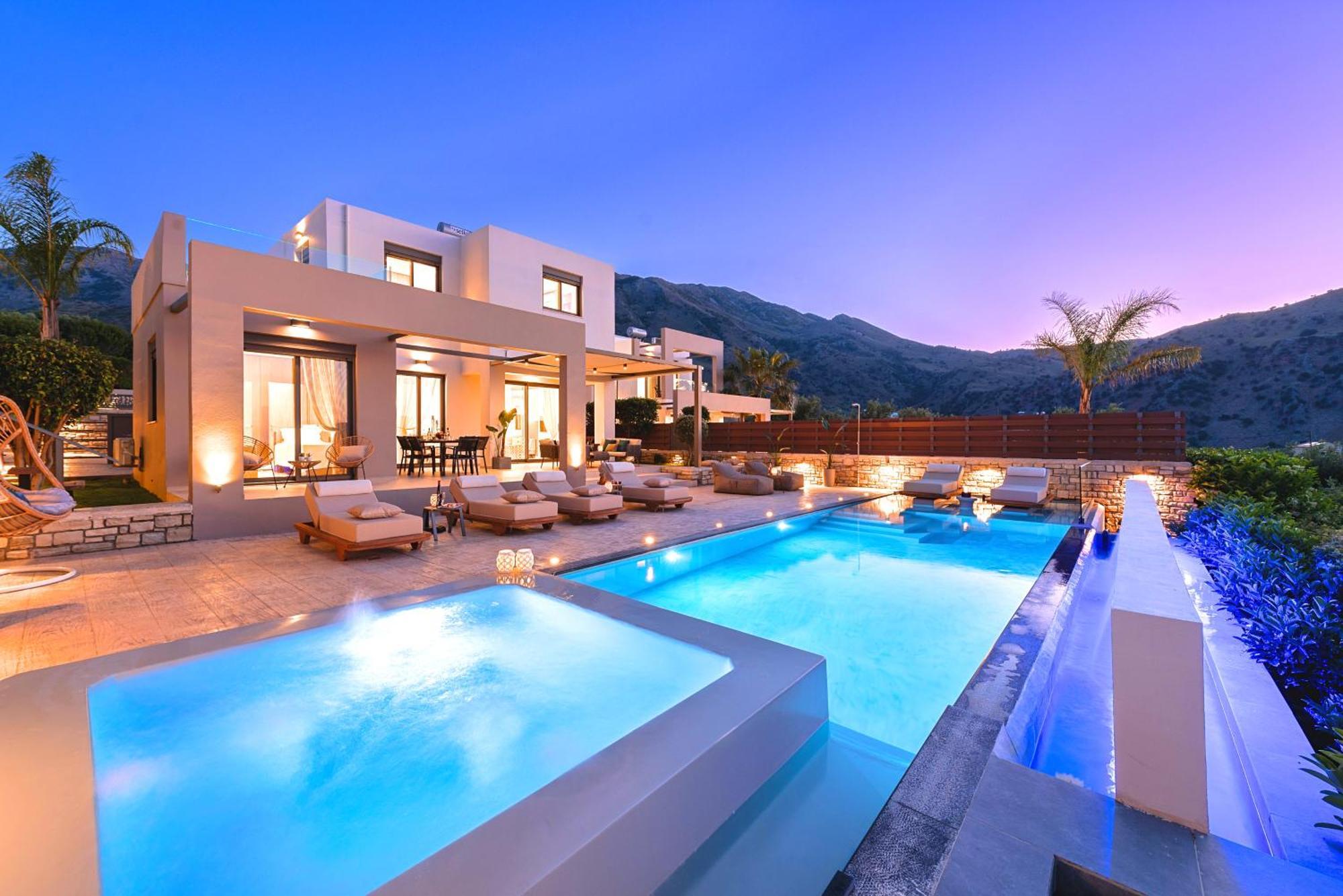Minoas Villas Heated Pool Kournas Bagian luar foto