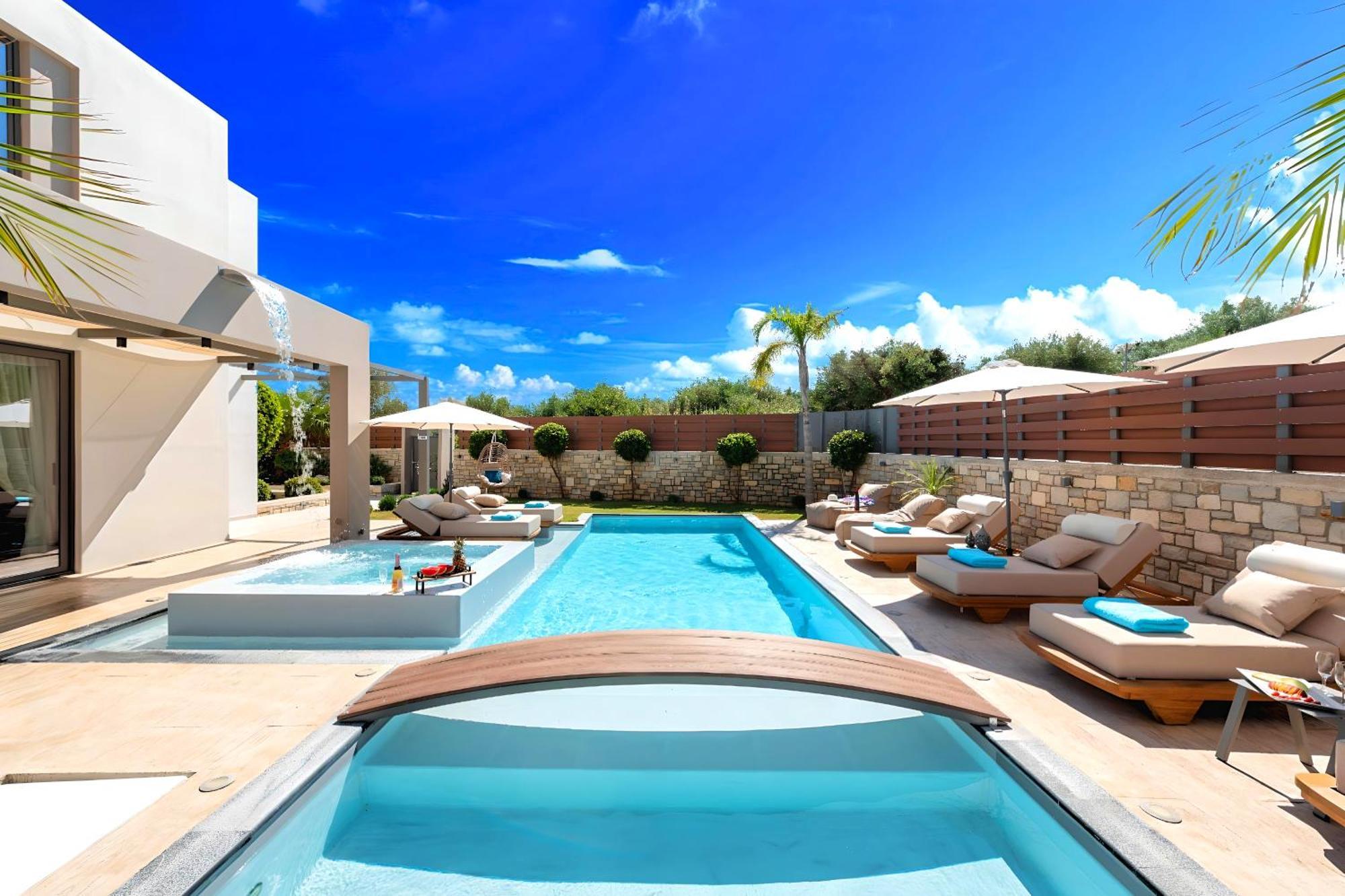 Minoas Villas Heated Pool Kournas Bagian luar foto