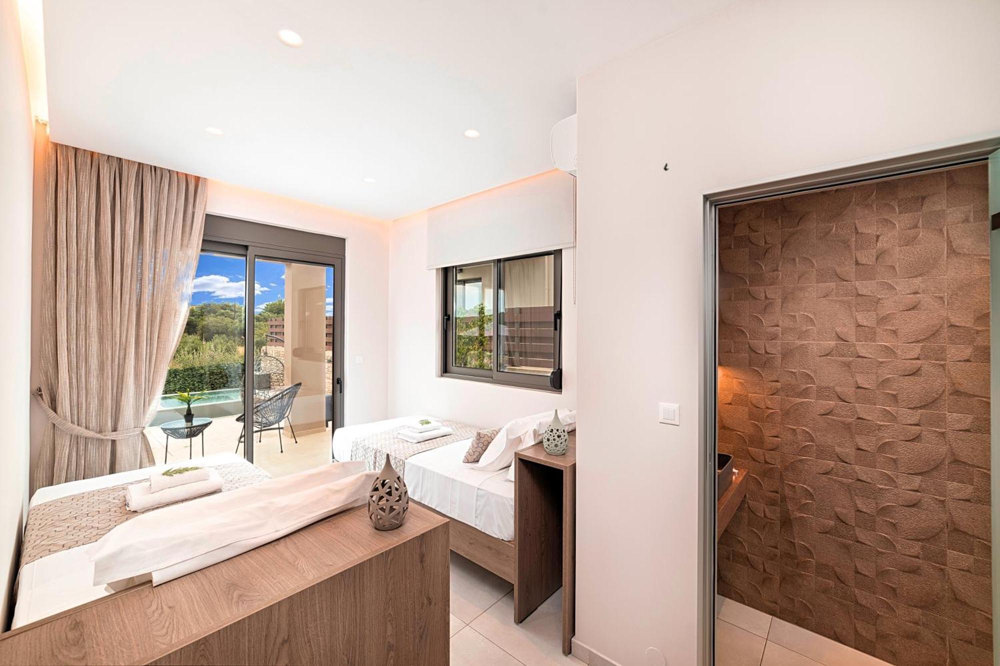 Minoas Villas Heated Pool Kournas Bagian luar foto