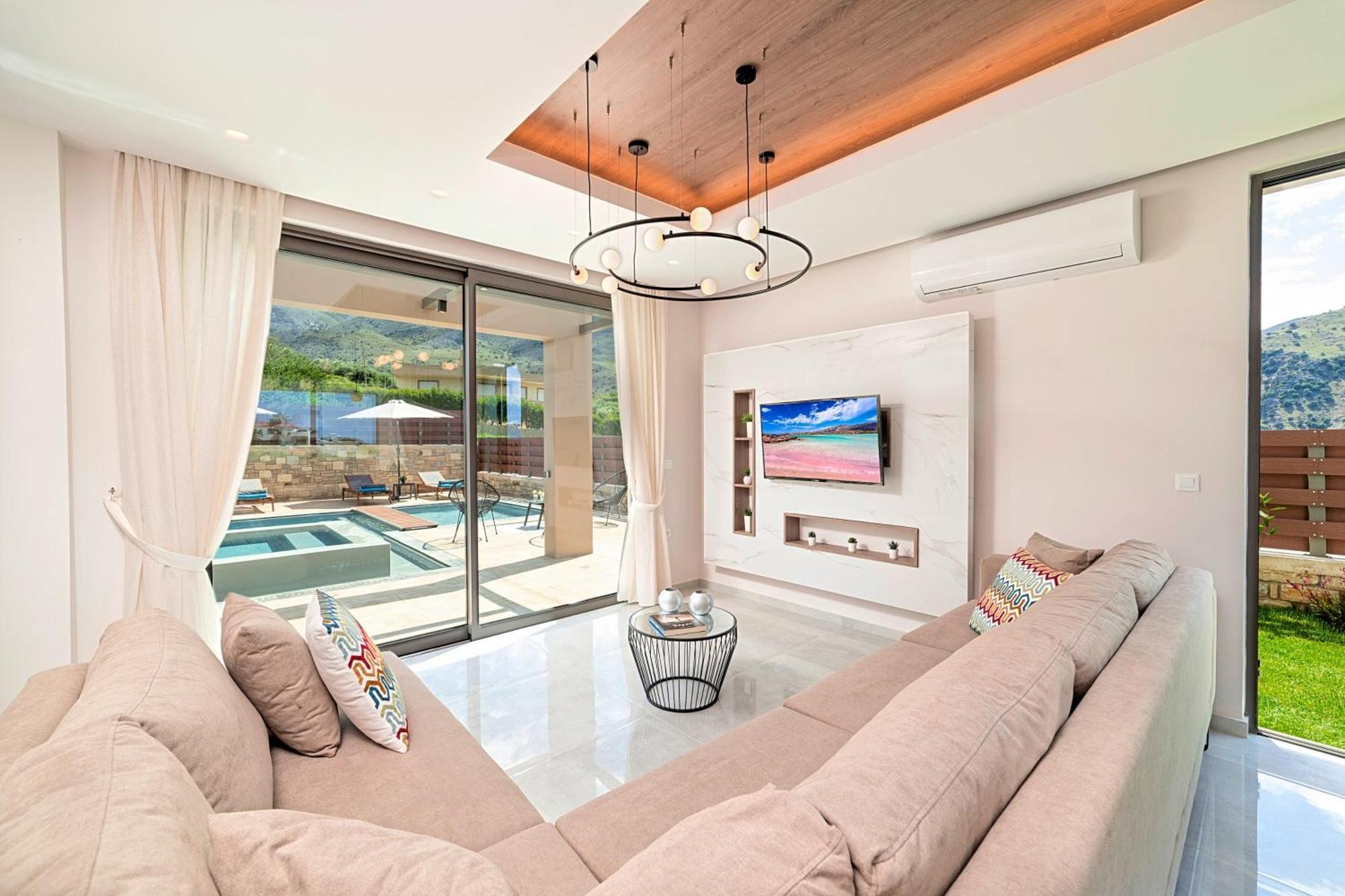 Minoas Villas Heated Pool Kournas Bagian luar foto