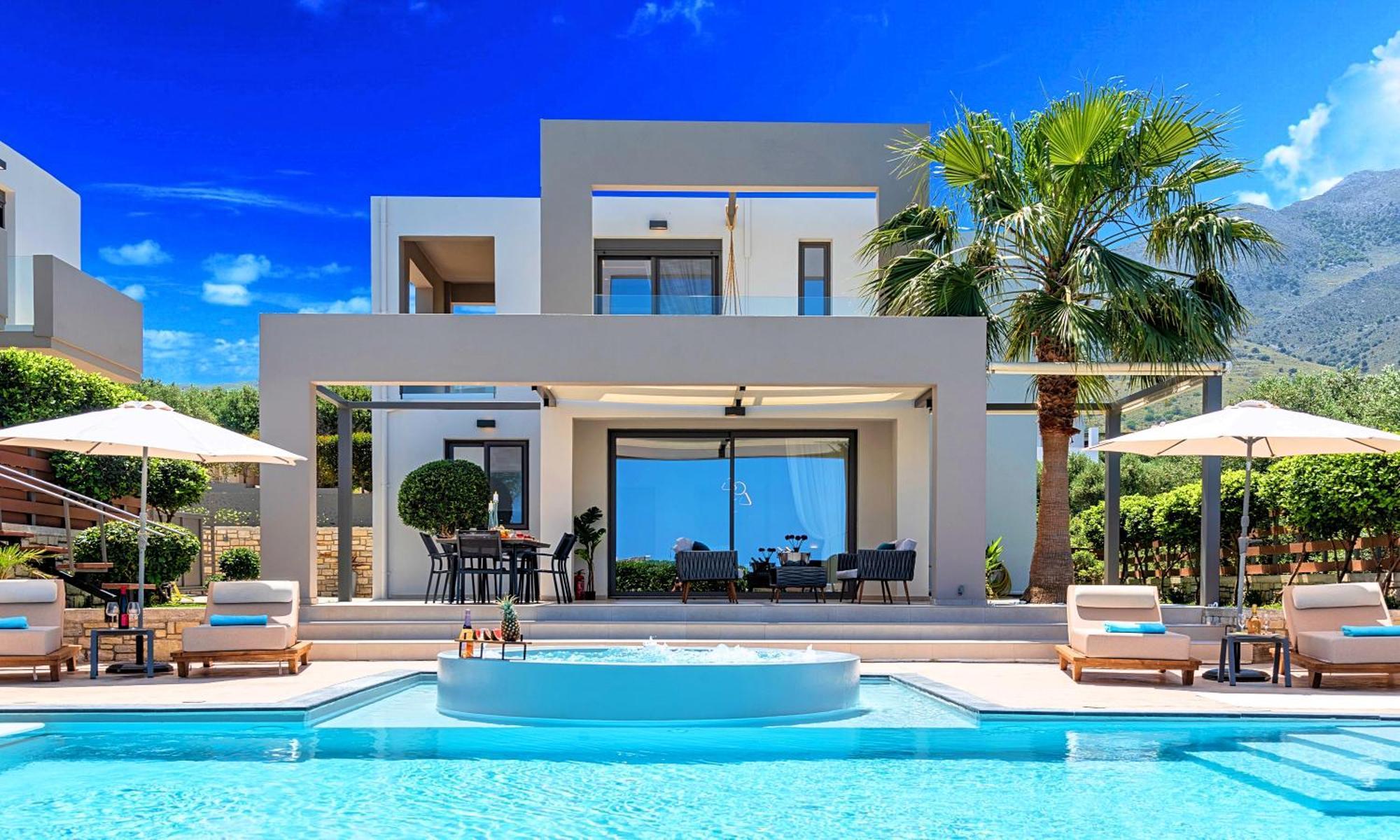 Minoas Villas Heated Pool Kournas Bagian luar foto