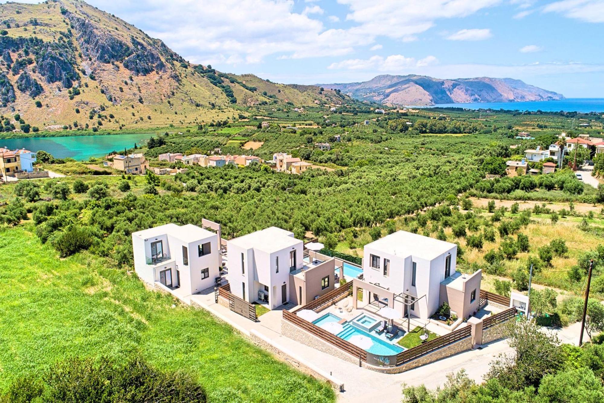 Minoas Villas Heated Pool Kournas Bagian luar foto